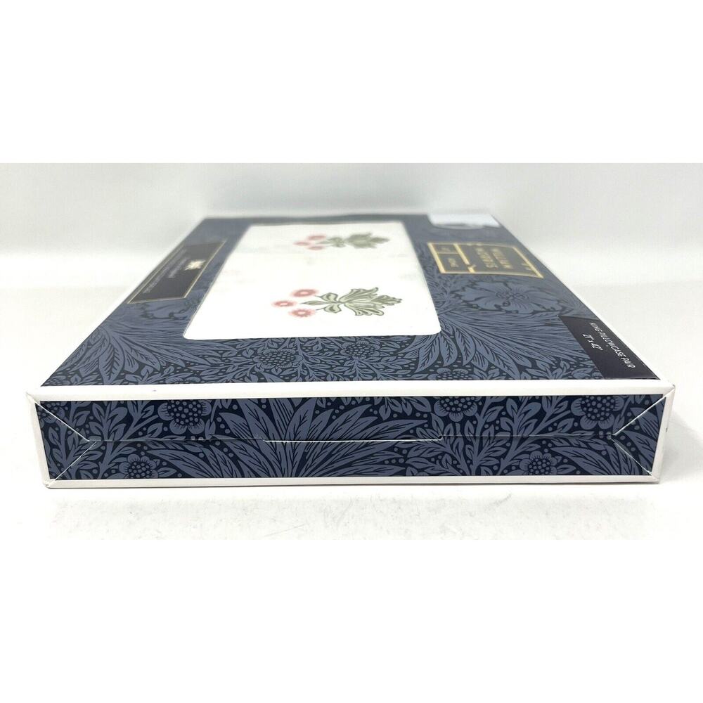 William Morris Woodland Coral King Pillowcases 2 Cotton Percale NIP Pair NWT - Picture 8 of 13